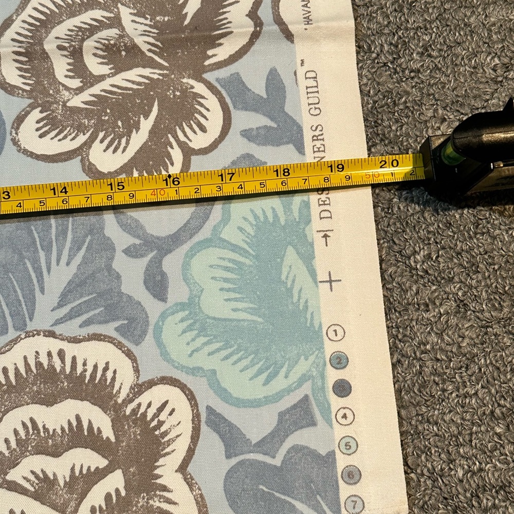 Designers Guild Fabric Sample Remnant Havana 100% Cotton Blue Washable - Picture 6 of 16